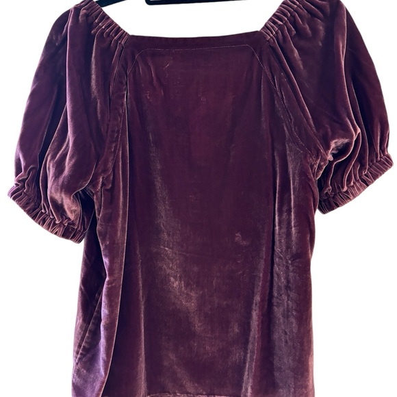 LOFT burgundy velvet top. NWT size medium - Picture 3 of 3